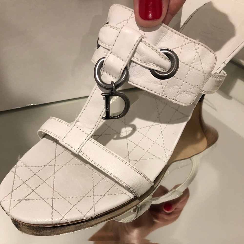 Dior White Lu 11 06 Sandals Size: US 40 (9)